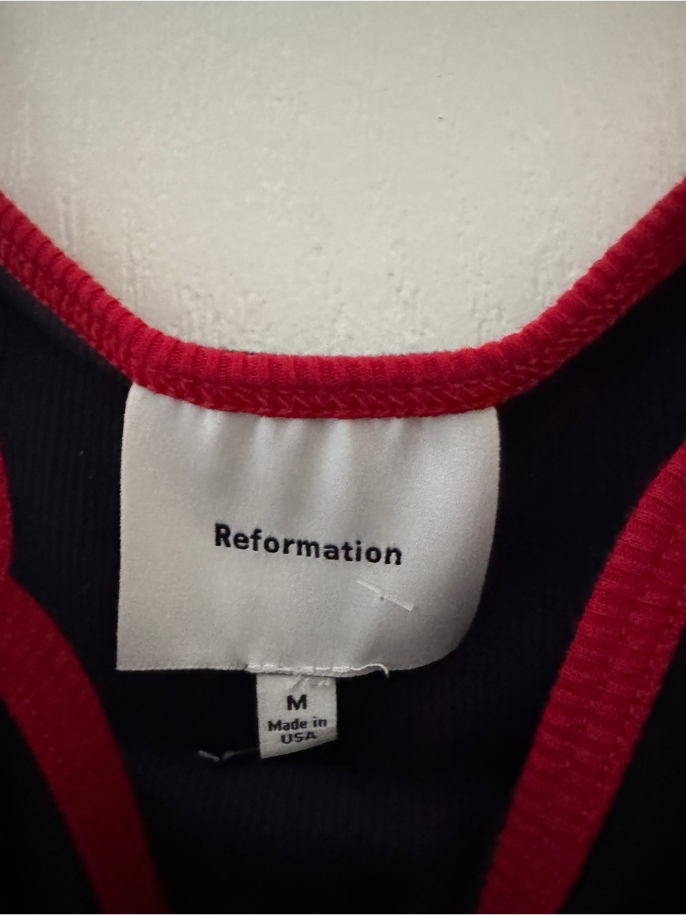 Reformation Ribbed tank dark blue navy red low back new nwt - Picture 3 of 7